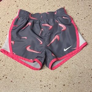 Nike Girls Dri-Fit  Athletic Shorts in Gray with Pink Accents